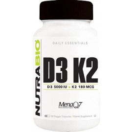  NutraBio Labs, D3 K2, 60 Veggie Capsules